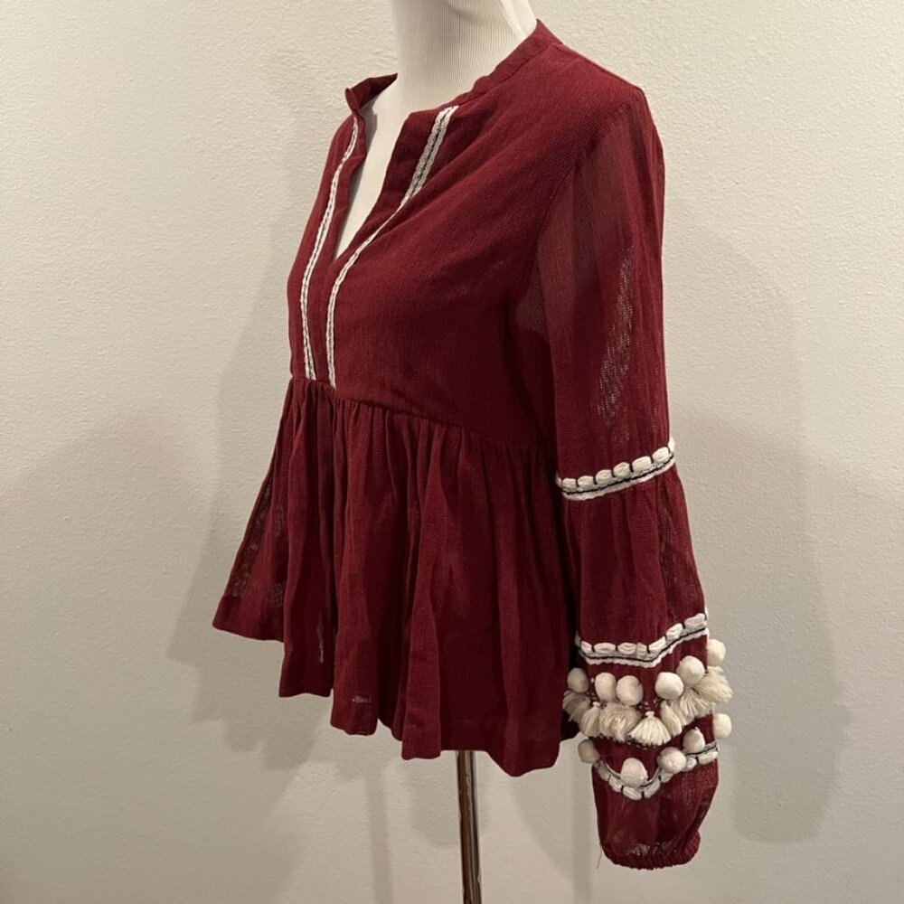 Anthropologie Vineet Bahl Nisha Peasant Top M - Picture 3 of 8